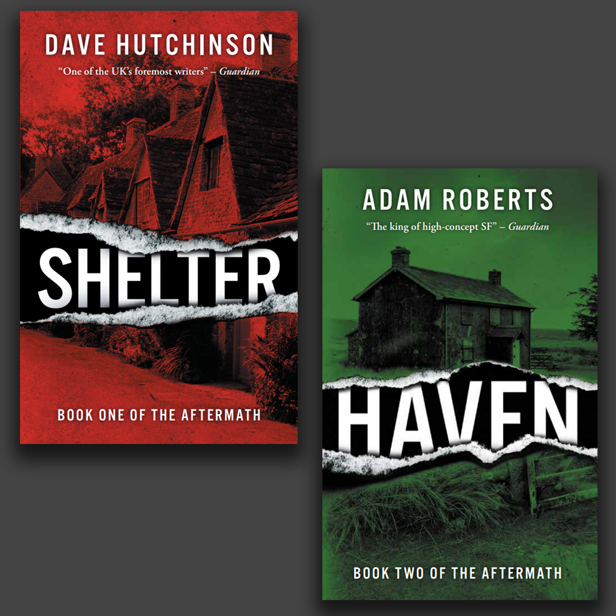 Cover Reveal: Shelter by Dave Hutchinson and Haven by Adam Roberts!