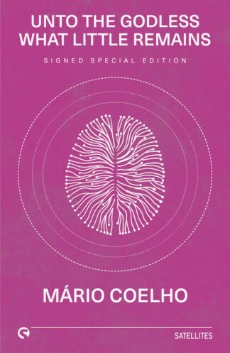 Book cover of Unto The Godless What Little Remains showing an image of white brain patterns on a pink background